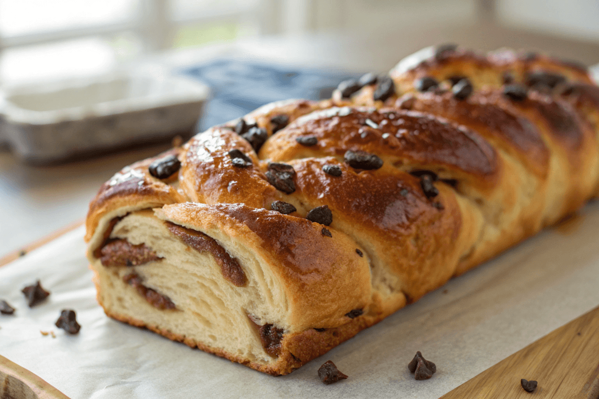 braided chocolate chip brioche 1