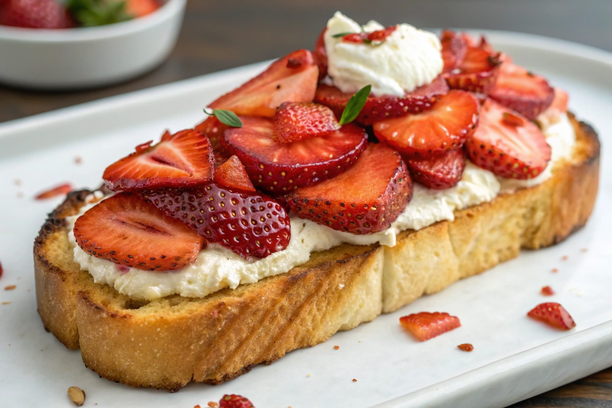 Roasted Strawberry Whipped Ricotta Toast