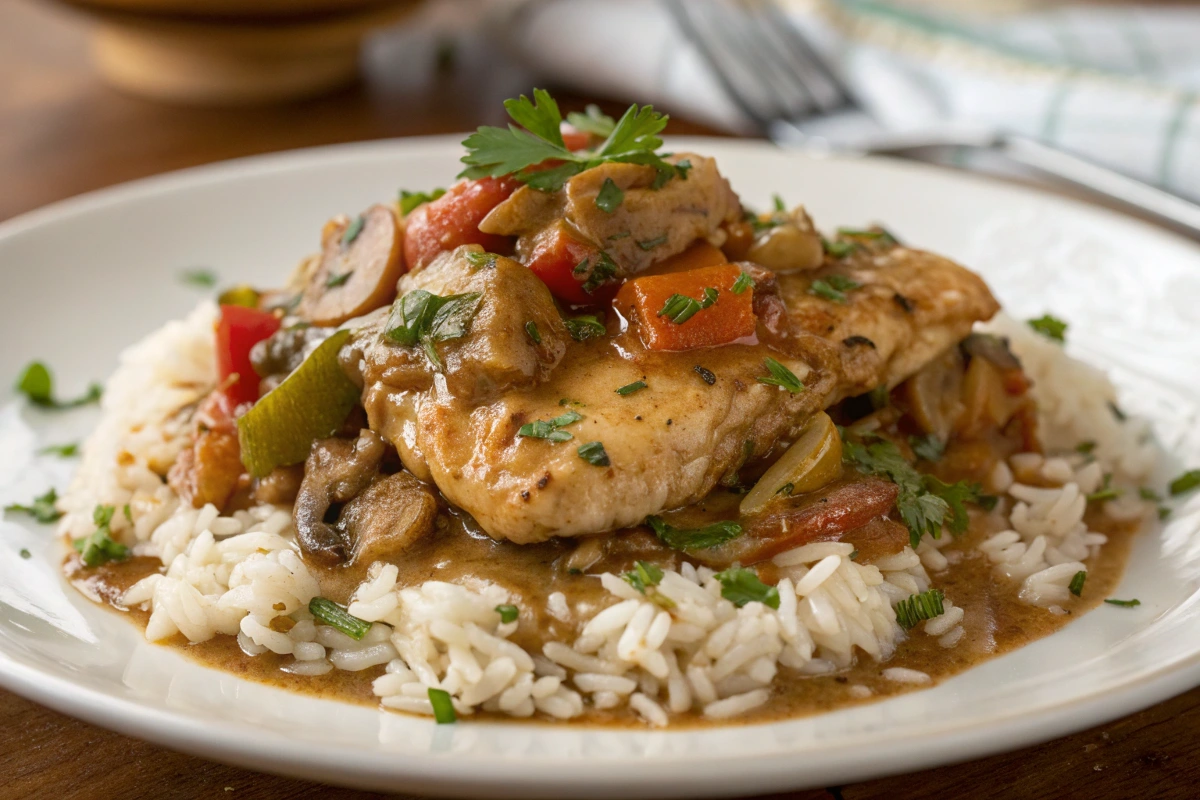 Smothered Chicken and Rice